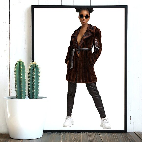 Mahogany Mink Stroller with Leather Accent Panels, Size Sm/Med - Picture 4 of 12